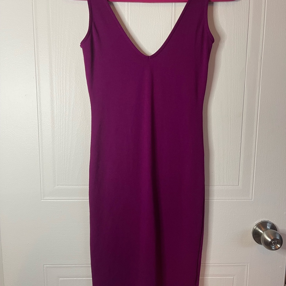 Forever 21 Purple Sheath V-Neck Dress